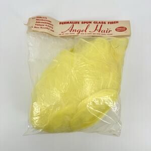 Permalife VTG Yellow Angel Hair Spun Glass 8 oz. Bag Preowned
